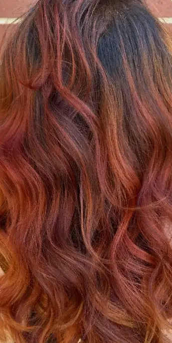 Warm dimensional balayage result by Gypsy Cosmo Salon